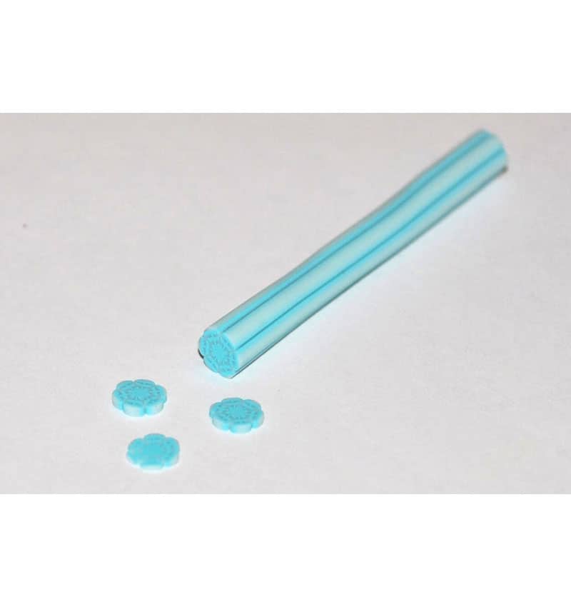 Bastoncino fimo - 17 - Fiocco di neve celeste