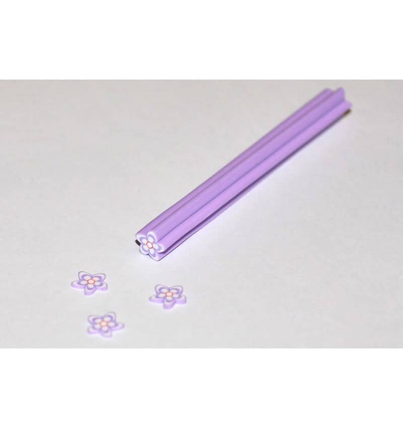 Bastoncino fimo - 19 - Fiore lilla e bianco