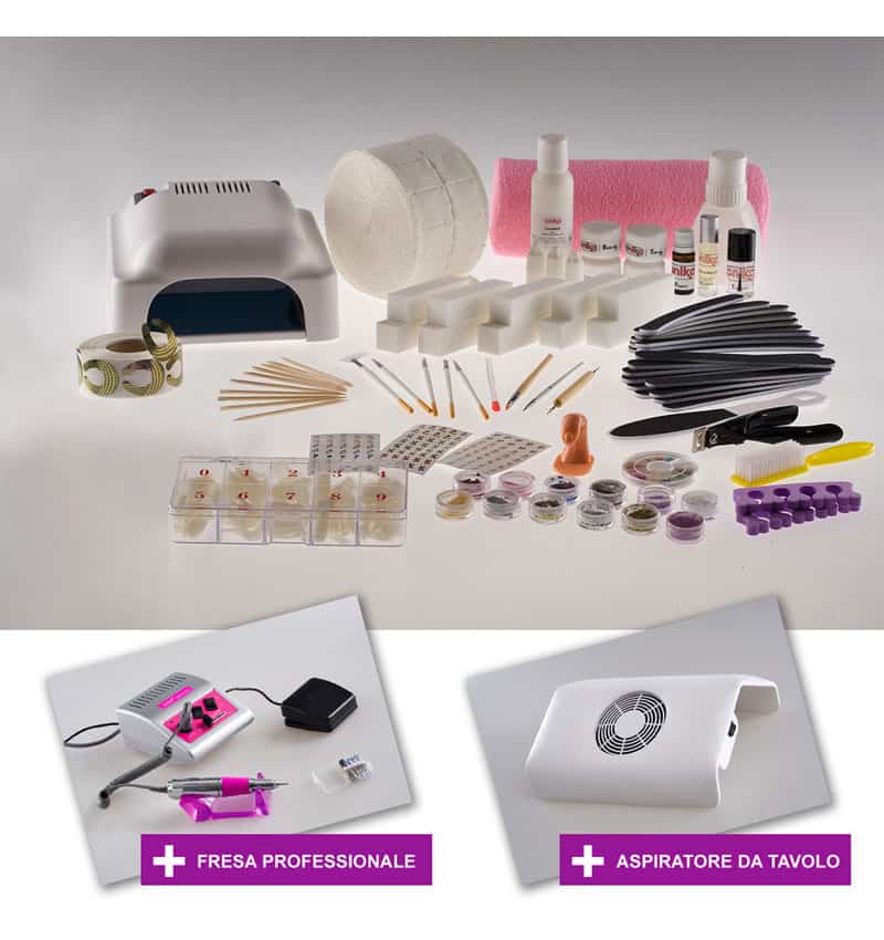 Kit Super con Gel + Fresa Professionale e Aspiratore - Ricostruzione unghie