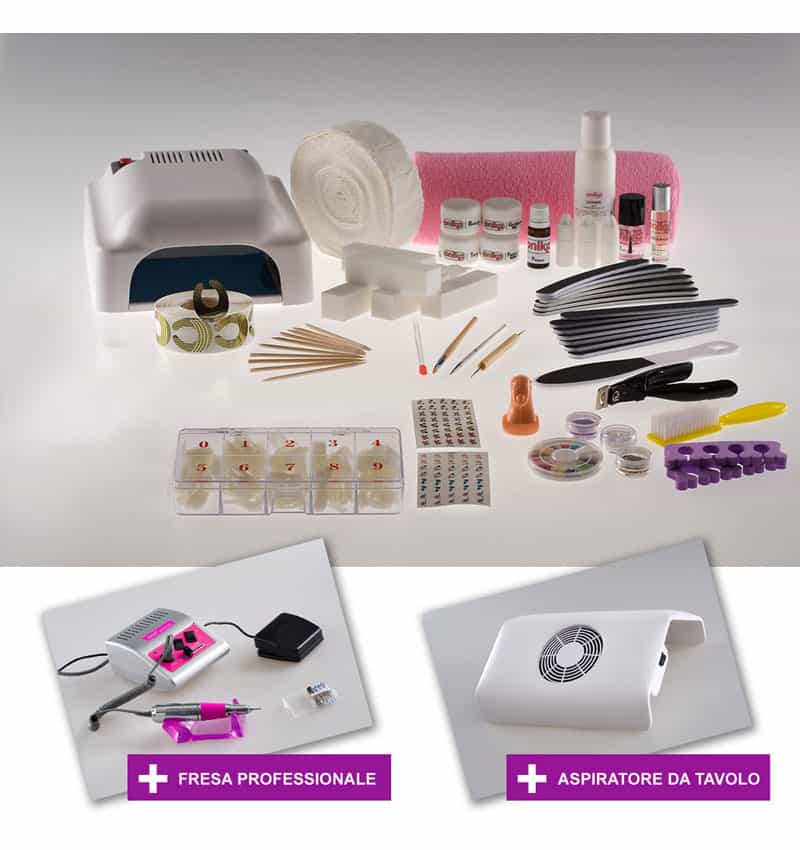 Kit Medium con Gel + Fresa Professionale e Aspiratore - Ricostruzione unghie