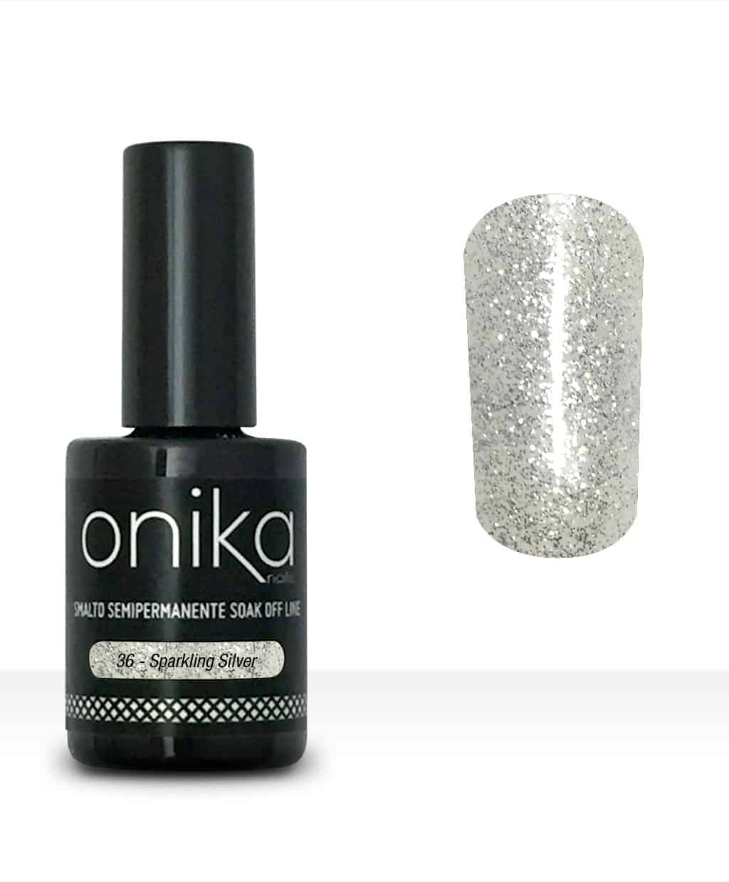 Smalto semipermanente N.36 - Sparkling Silver 15 ml
