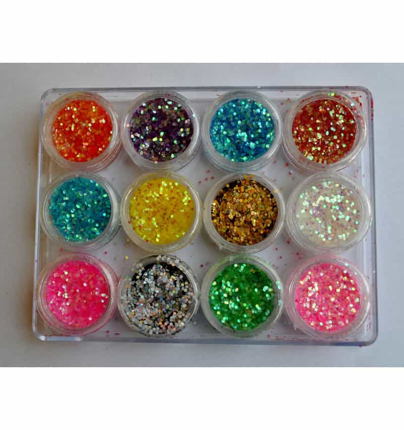 Glitter powder 12 barattoli MOD.3- Nail Art