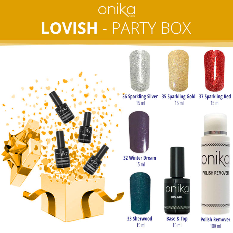 LOVISH - Party Box:  5 Smalti Semipermanenti + Base&Top + Remover